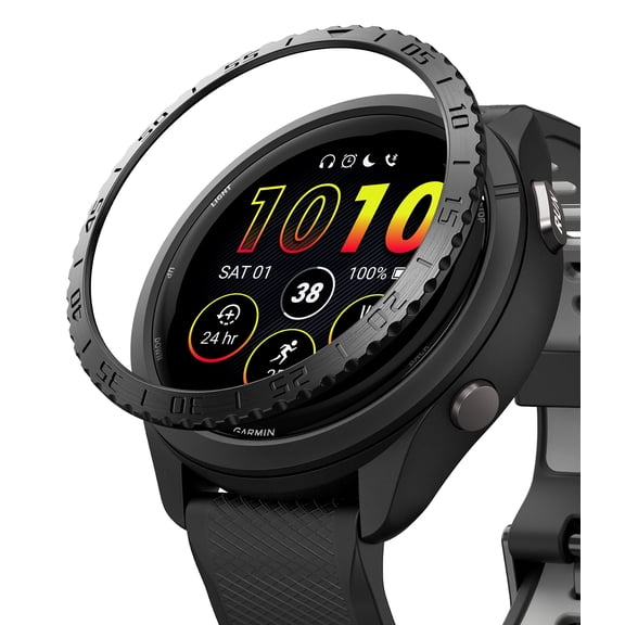 Ringke Bezel Styling [Premium Stainless] for Forerunner 265 Cover, Stainless Steel Bezel Protector Scratch Resistant Slim Frame Guard - 11 (ST) Black
