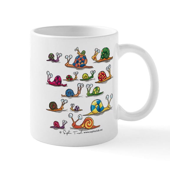 CafePress - Snails Abound! Mug By Sophie Turrel - 11 oz Ceramic Mug - Novelty Coffee Tea Cup