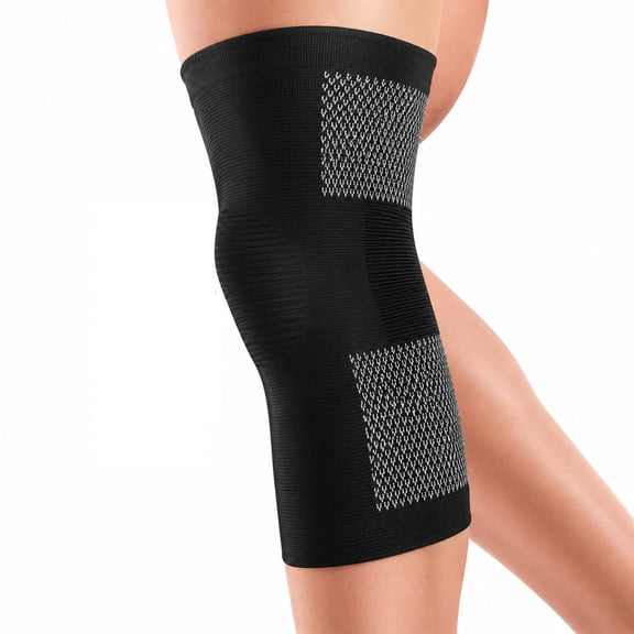 Titanium Knee Support Compression Sleeve, Arthritis Knee Brace for Men and and Women, Stabilizing Support, Comfortable Fit, Black, M/L