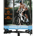 thumbnail image 2 of Qlife Electric Bike for Adults - 21-Speed Mountain Lightweight Ebike with Peak 1000W 25MPH Brushless Motor, 375Wh Removable Battery, 48V 7.8Ah White, 2 of 6