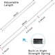 thumbnail image 4 of 6 unidades Teleskopstange, 40-70cm Spannstange ohne bohren, Rostfreie Feder, 4 of 7