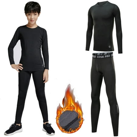 

MLFU Kids Thermal Underwear Set Winter Base Layer Pajama for Kids 2-Piece Set