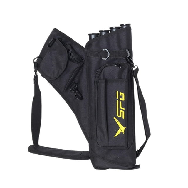 Quiver Holder Cinturón de nailon con bolsillos Bolsa de 4 tubos para tiro con arco Negro Zulema carcaj de cadera