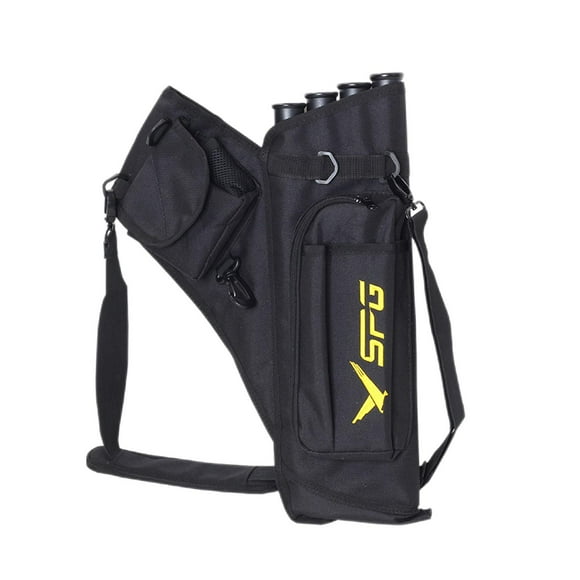 Almencla Quiver Belt Waist Hanged Holder Carry Bag 4 Tube Target Quiver Bag Black