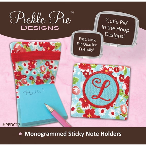 Monogrammed Sticky Note Holders Embroidery CD