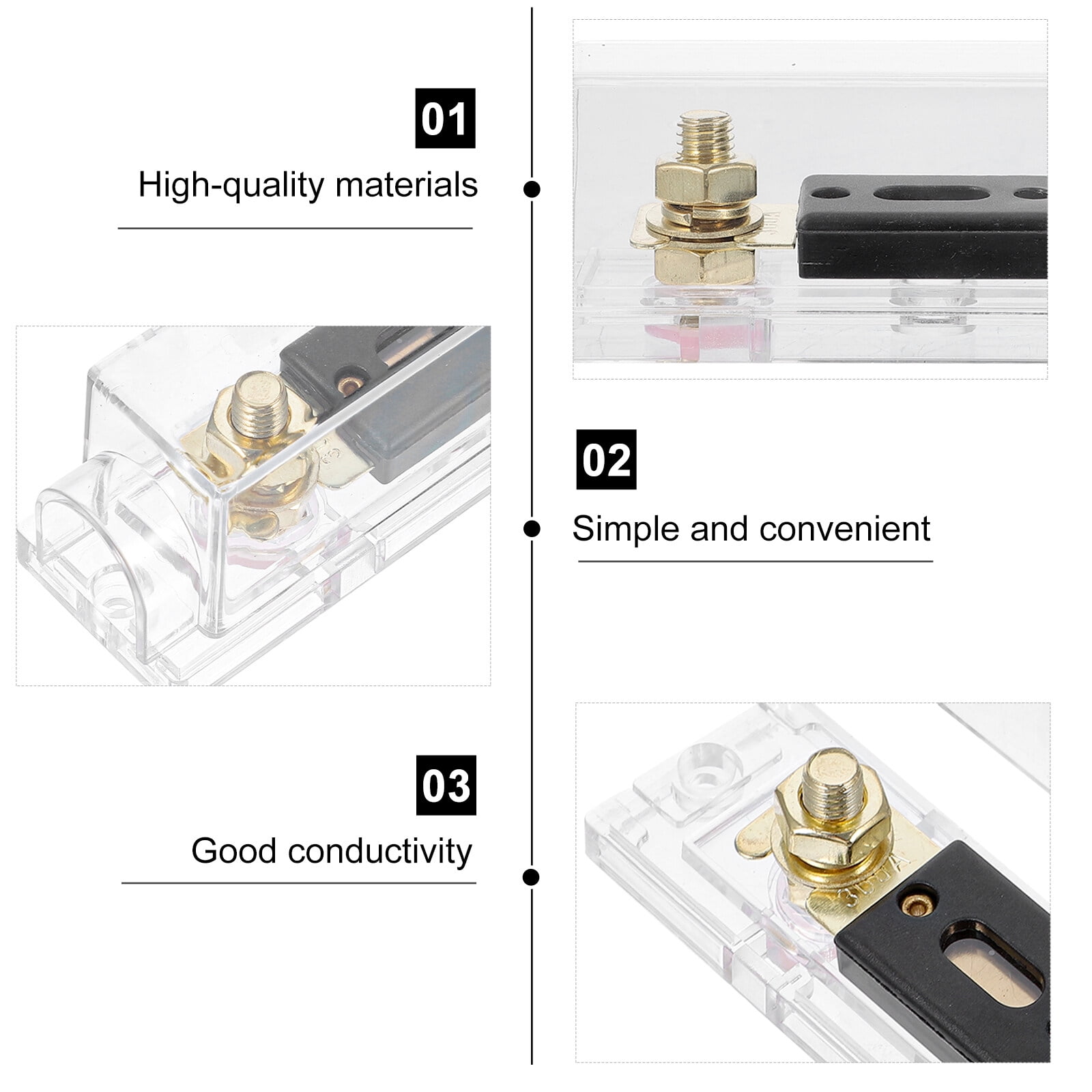 Clear Shell ANL Fuse Holder with 300A for Car Audio and Video System