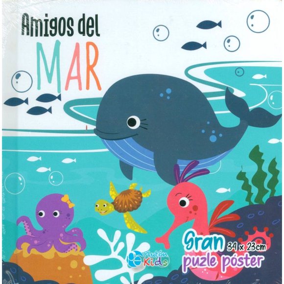 Libro Amigos Del Mar. Puzle Poster Tapa Dura, Autor Pluton Kids, Editorial Pluton Kids