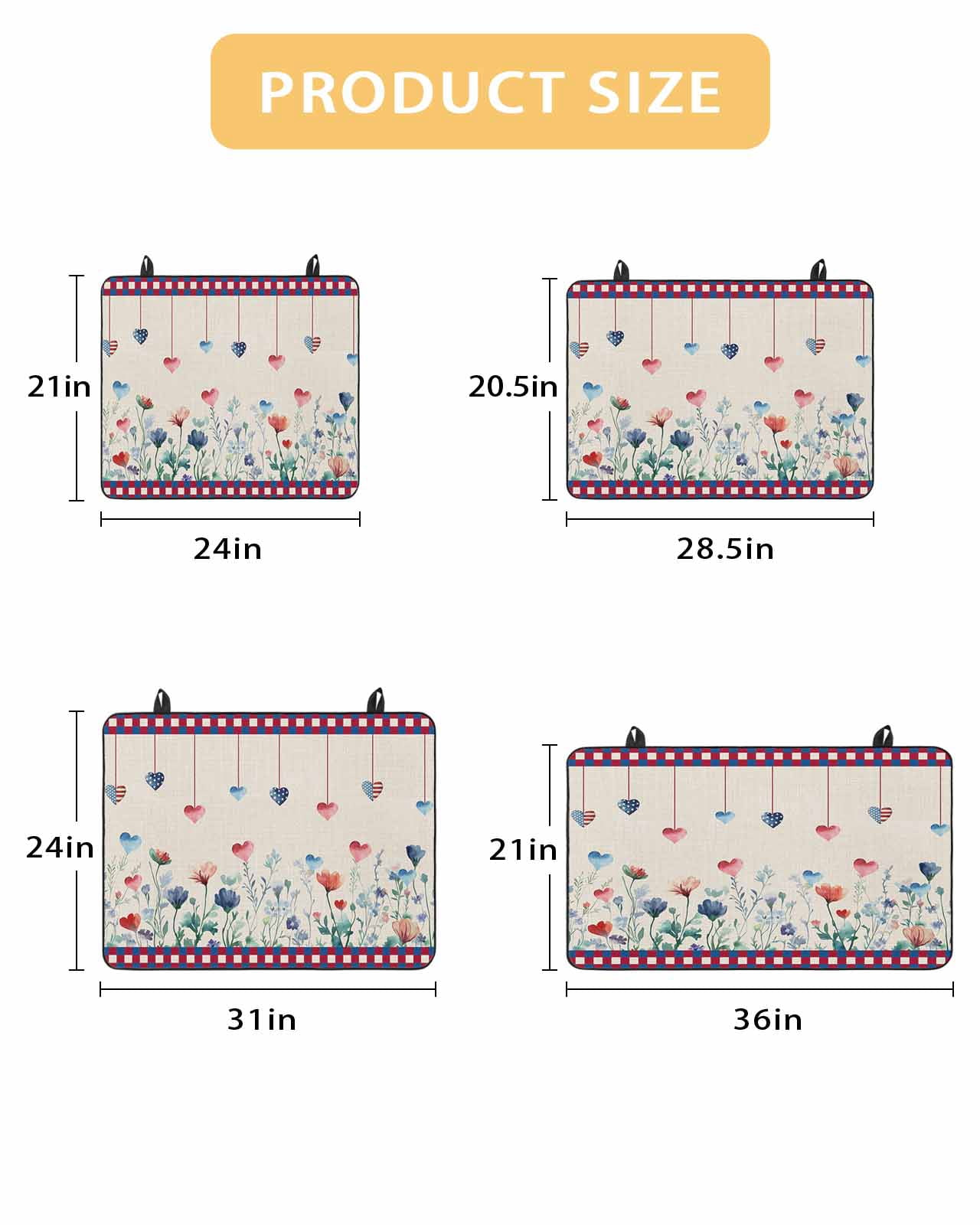 nqOlkjepod Large Induction Cooktop Protector Mat 24"x21", 4th of July Stove Top Covers for Electric Stove, Independence Day Red Blue Love Heart Plaid Stove Burner Cover Mats, Glass Top Stove Cover
