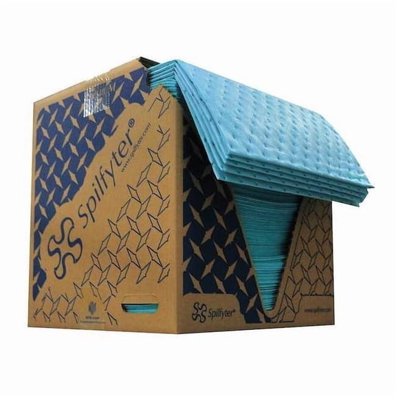 Spilfyter Sorbent Pad, 36 gal, 16 in x 18 in, Oil, Blue, Polypropylene M-70