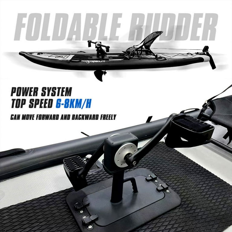 Spatium Pedal Boat Foot Pedal Fishing Kayak Inflatable PVC Reasonable  Factory Price 11'*44*4'' Adjustable Drifting Black 