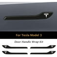 thumbnail image 2 of IPG for Tesla Model 3 Door Handle Decal Wrap Kit (Set of 4) with Tesla Logo (Solid Black), 2 of 2