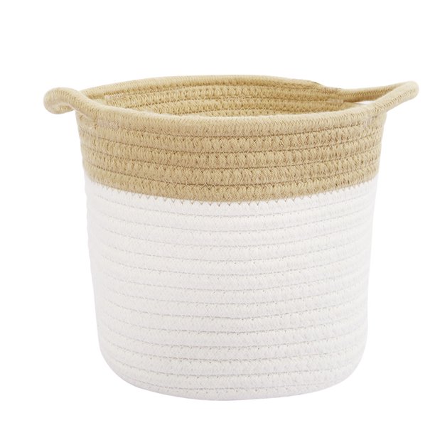 Cotton Rope Storage Bin Box Laundry Baskets Organizer for Closet or