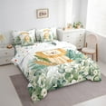 thumbnail image 3 of Cute Animal Bed in a Bag 7-Piece Cartoon Lion Bedding Set, Spring Eucalyptus King Comforter Set Watercolor Leaves Bedding Comforter Sets, Kawaii Jungle Animal Bed Set, 3 of 6