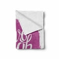 thumbnail image 2 of Live Laugh Love Soft Flannel Fleece Throw Blanket, Lifestyle Typography on Paintbrushes Urban Illustration, Cozy Plush for Indoor and Outdoor Use, 60" x 80", Fuchsia White, by Ambesonne, 2 of 6