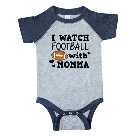 

Inktastic I Watch Football with My Momma Gift Baby Boy Bodysuit