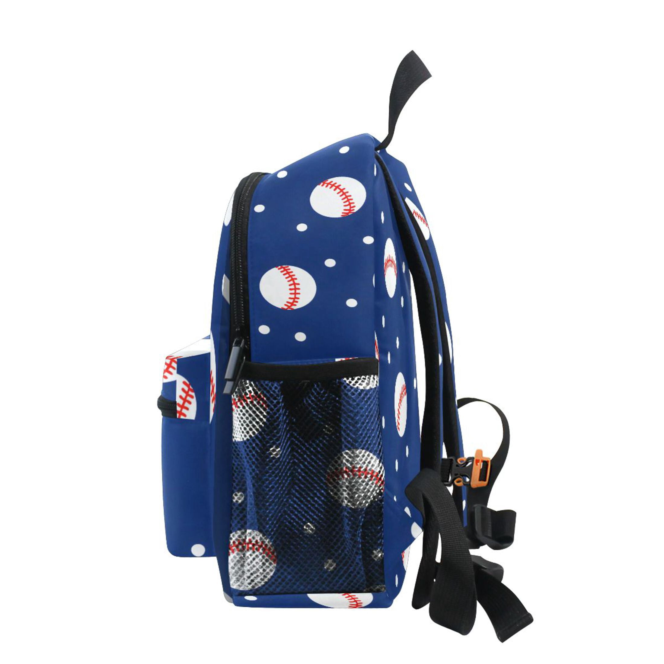 Baseball Blue Tile Pattern Mini Backpack Cute Small Backpack with Chest Strap and Whistle Ages 3-8