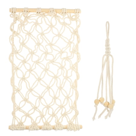 SOPOTUTU 1Set Cotton Rope Fruit Hammock White Hanging Basket for Kitchen Fruit Vegetable Storage
