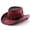 Red, variant on Xijirk Woven Straw Cowboy Hat with Flexible Curved Rolled Brim Indented Crisscross Leather Hatband Breathable Lightweight Headwear for Western Country Concert Cosplay,Black,One Size