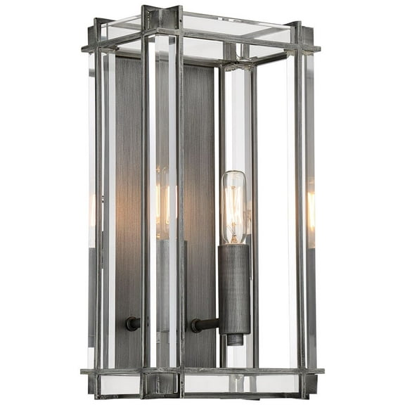 Langen Square 2-Light Bathroom Vanity Light in Painted Antique Nickel