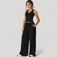 thumbnail image 3 of Women's Wide Leg Lounge Pants with Drawstring Waist and Relaxed Fit for All-Day Comfort - X Large, Black, 3 of 7