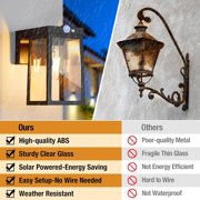 2 pack Solar Wall Lights Outdoor with Motion Sensor, Dusk to Dawn Exterior Wall Lighting Fixtures Waterproof, LED Patio Lights Wall Sconce Outside Anti-Rust for Garage Frontdoor House, Black