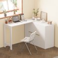 thumbnail image 3 of Twin Size Murphy Cabinet Bed with Adjustable Desk, Murphy Chest Dresser Bed with Foldable Cushion, Space-Saving Chest Dresser Bed for Guest Room, Small Space, White, 3 of 6