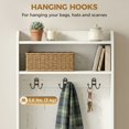 thumbnail image 4 of Modern Hall Tree with Shoe Storage Bench, Coat Rack and Shelves, White, 4 of 7