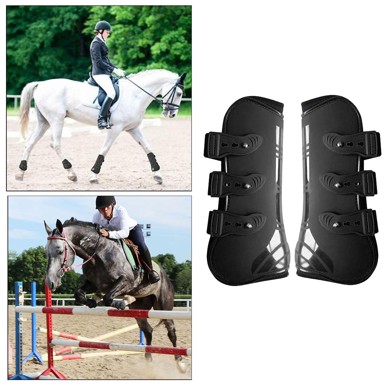 Horse Adjustable Front Hind Horse Leg Boots PU Wrap Riding, Horse