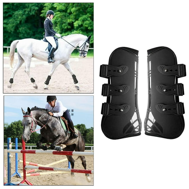 Horse Open Front Jumping Boots, Tendon & Fetlock Boots Set - Breathable, Lightweight & Impact-Absorbing Wrap Front