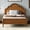 Walnut, variant on Full Size Wood Platform Bed with Headboard & Footboard, Arch-Top Design, Solid Pine Construction, Slatted Base, No Box Spring Needed, Black