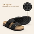 thumbnail image 5 of DREAM PAIRS Women’s Slide Sandals with Genuine Leather Footbed Adjustable Double Buckle Slip-On Flat Sandals with Arch Support, 5 of 7