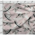 thumbnail image 2 of Soimoi Bird Printed, Japan Crepe SatinFabric By The Yard-54 Inch WideDecorative Sewing Fabric For Dresses, Kimonos, Gowns-Pink, 2 of 5