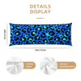 Body Pillow Cover 20x54in, Super Soft Light Blue Leopard Print Body