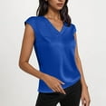 thumbnail image 5 of yillto Womens Satin Silky Tank V Neck Sleeveless Causal Dressy Blouse Ladies Work Office Layered Tops, 5 of 7