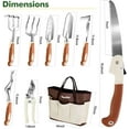 thumbnail image 5 of Garden Tool Set,10 Pcs Heavy Duty Gardening Hand Tool Kit for Women Aluminum with Non Slip Ergonomic Handle, Storage Tote Bag and Gardening Gloves, Ideal Gifts for Women and Men, 5 of 5