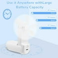 thumbnail image 4 of JYJXWY Portable Fan,Battery Powered Fan with Mirror, Cell Phone Holder, Flashlight, 3-Speed, Lanyard for Travel and Summer-White, 4 of 7