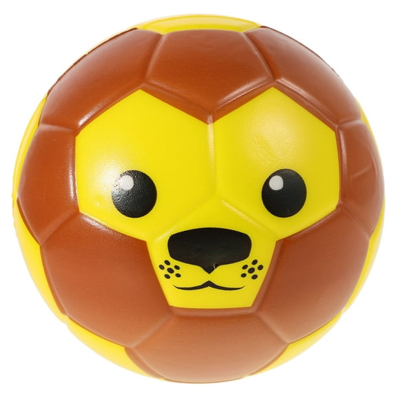 OUNONA Sports Foam Soccer Ball PU Soccer Ball for Indoor and Outdoor Activities Soft and Safe for Kids with Fun Animal Patterns (Lion)