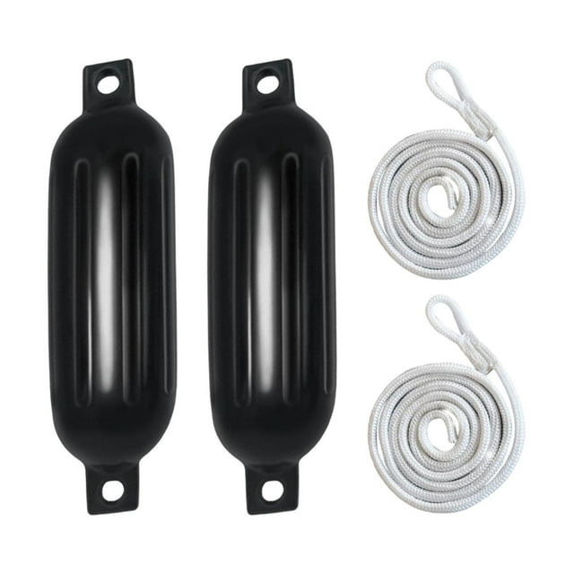 2 Guardarros para rcos a Prue de Colisiones, Cuerdas de 9,5mm X 2m, Fáciles de Instalar, Parachoques para rcos, Guardarros Inflables para Cuerda Negra G1 Blanca
