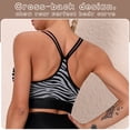 thumbnail image 3 of Sujetador deportivo para mujer, almohadilla extraíble a rayas, espalda cruzada, Yoga, gimnasio, 3 of 8