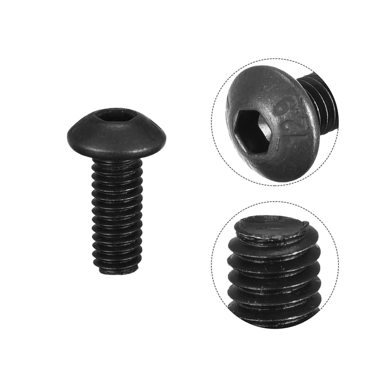 Uxcell 30-Pack M4 X 10mm Black Alloy Steel Hex Socket Head Cap Screws - 12.9 Grade, 30 Pieces