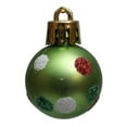 thumbnail image 3 of Costeam 3 CM 24 Pcs Christmas Glittering Elf Glass Ornaments for Tree - Mini Painted Swirl Dots Hanging Decorations - Red Green Christmas Tree Balls for Xmas Decor, 3 of 10