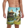 thumbnail image 6 of Mens Pajama Shorts, Cartoon Mushroom House Sleep Shorts Men Pajama Bottoms Lounge PJ Shorts with Pockets, 6 of 6