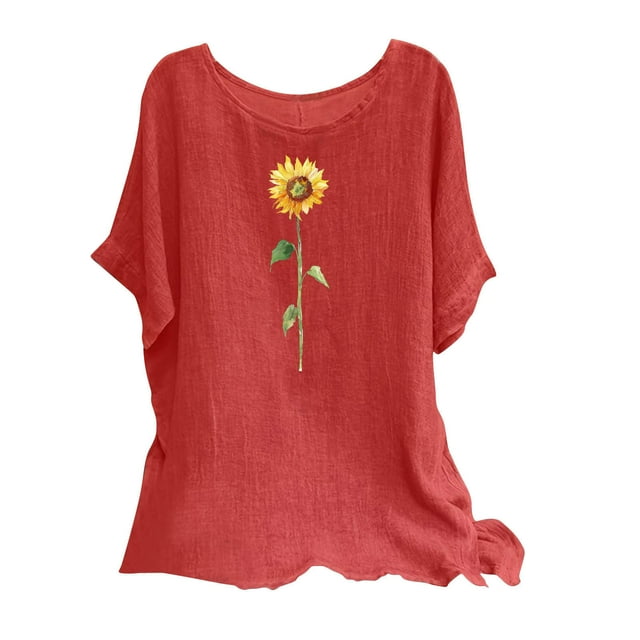 Tnhcen Chemise d'Été Vintage à Manches Courtes Col Rond – Coupe Ample en Coton Lin Style Rétro Basique P-2TG