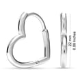thumbnail image 6 of LeCalla 925 Sterling Silver Jewelry Small Love Heart Huggie Hoop Earrings for Women and Teen 22MM, 6 of 8