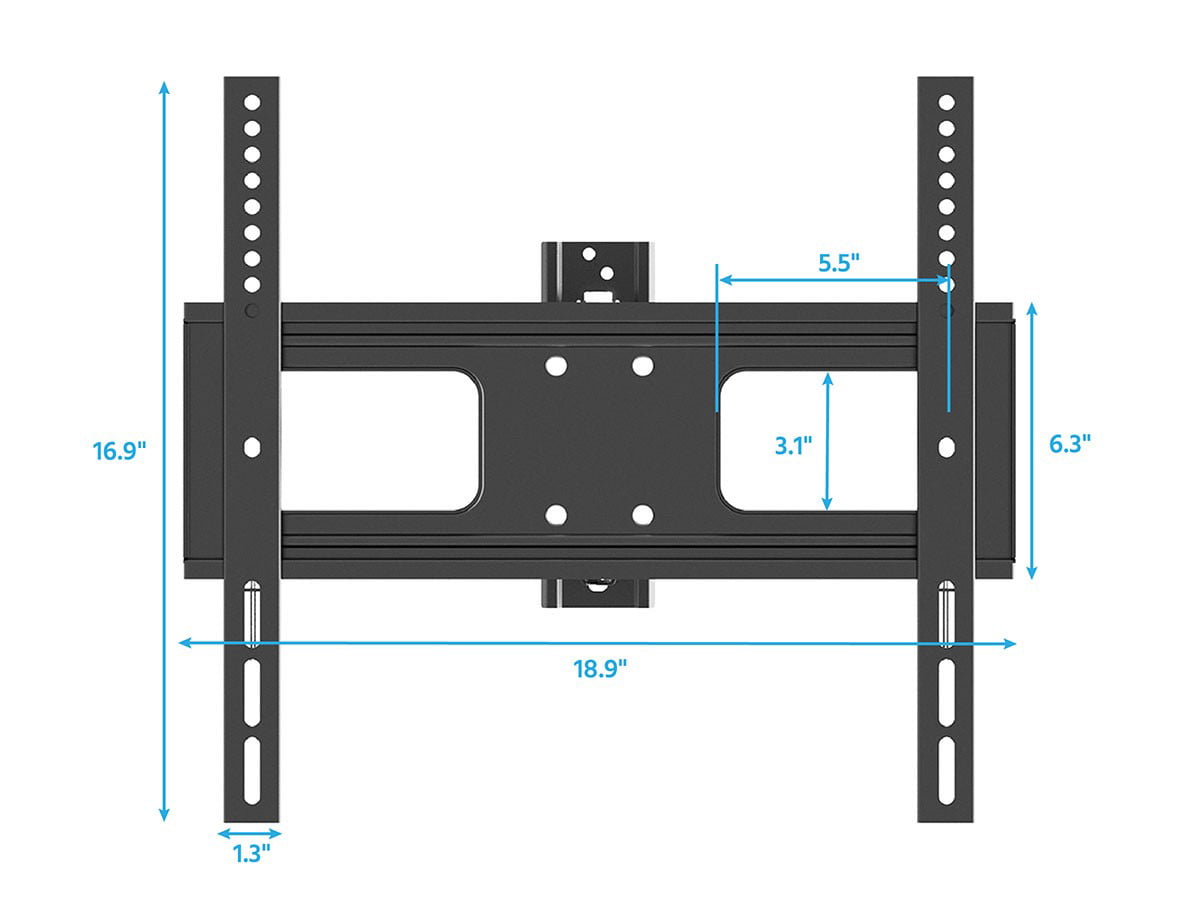 Monoprice Essential Full Motion TV Wall Mount Bracket For 42 To 75 TVs up  to 110lbs Max VESA 400x400 Enabled for Portrait Mode