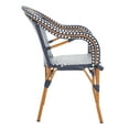 thumbnail image 5 of SAFAVIEH California Coastal Outdoor Patio Armchair with Faux Wicker, Navy/White (Set of 2), 5 of 12