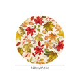 thumbnail image 3 of Fall Orange Pumpkin Round Tablecloth, Autumn Floral Table Cover, Thanksgiving Harvest Washable Tablecloth for Party Holiday Decor 47 In C, 3 of 6
