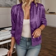 thumbnail image 2 of Womens Fall Jackets Glitter Long Sleeve Zip Up Cropped Slim Fit Plus Size Casual Party Fall Coat, 2 of 6