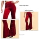thumbnail image 3 of Pantalones De Mujer Elásticos De Cintura Alta Pantalones De Color Puro Pierna Ancha Casual Cómodos para El Hogar Al Aire Libre Rojo XXL, 3 of 4