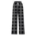 thumbnail image 3 of USNSM Women's Pajama Pants Trendy Plaid Print Stretch Comfy Lounge Pants Drawstring Sleep Straight Trousers with Pockets Gray M, 3 of 4